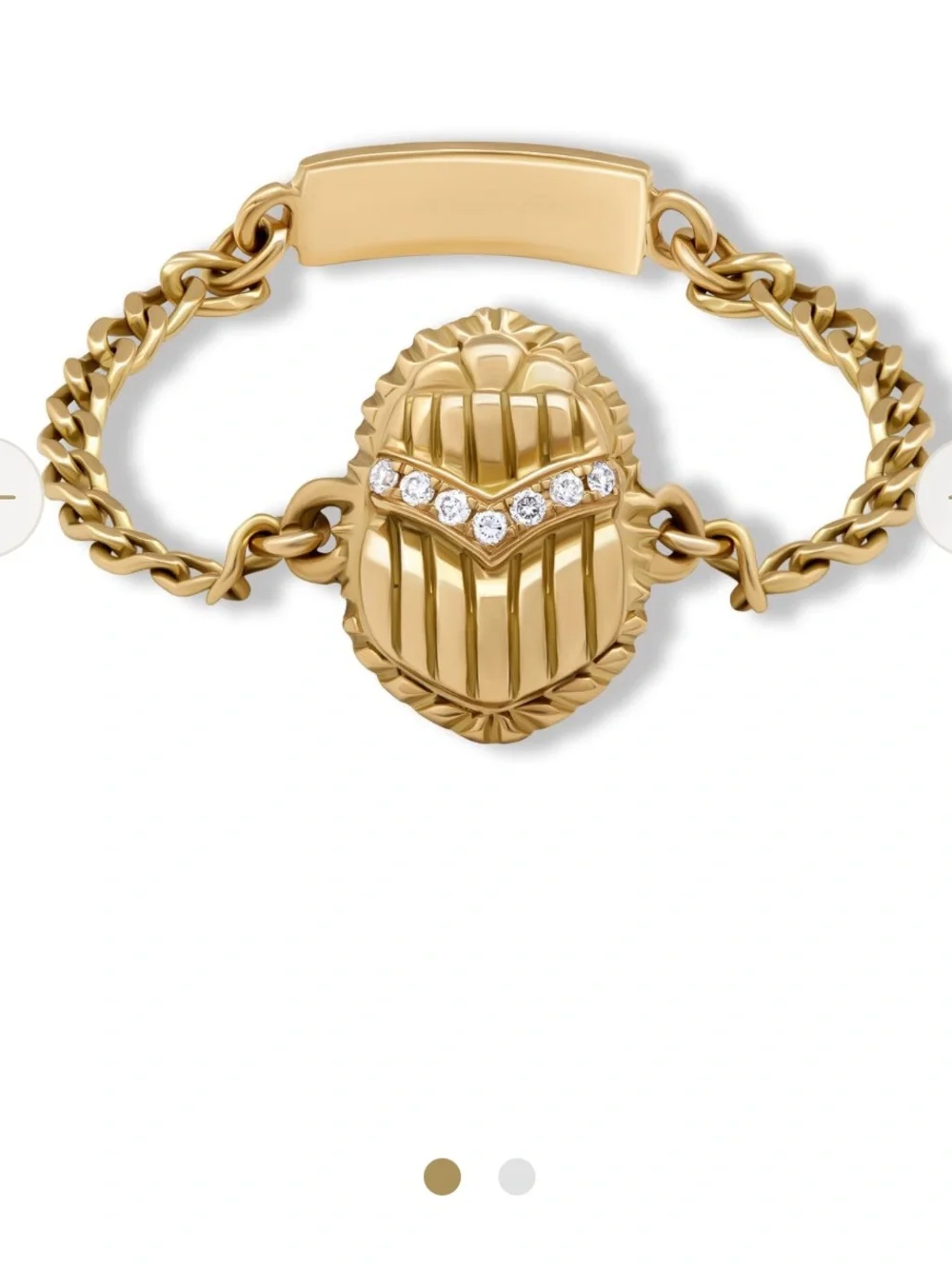 New Azza Fahmy Gold & Diamonds Scarab Ring, size 6
